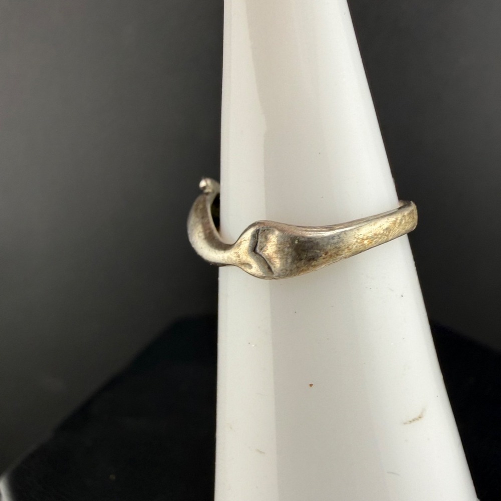 Vintage Sterling Silver Dolphin Ring Bang Signed Size 5